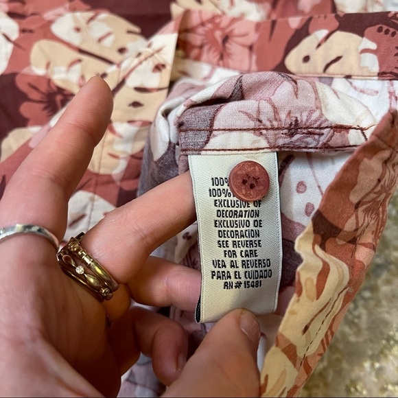 Vintage Solitude Short Sleeve Leaf Print Hawaiian Shirt - Picture 4 of 5